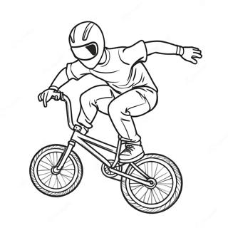 Cool Bmx Rider Performing Tricks Coloring Page 32514-26039