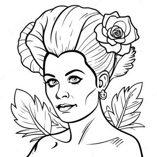 Bride Of Frankenstein With Flowers Coloring Page 32544-26054