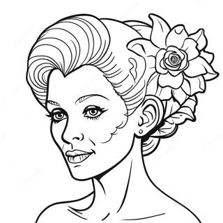 Bride Of Frankenstein With Flowers Coloring Page 32544-26055