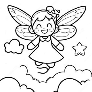 Anime Fairy Flying In The Sky Coloring Page 32553-26057