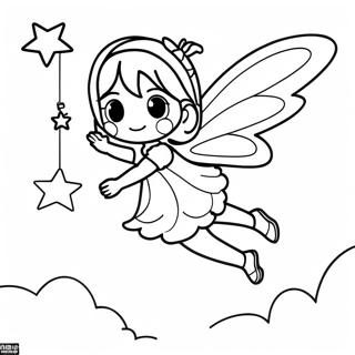 Anime Fairy Flying In The Sky Coloring Page 32553-26058