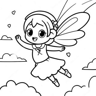 Anime Fairy Flying In The Sky Coloring Page 32553-26059