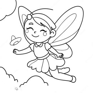 Anime Fairy Flying In The Sky Coloring Page 32553-26060