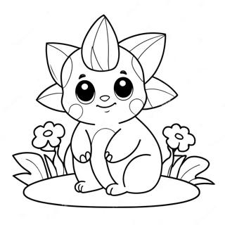 Cute Spike With Flowers Coloring Page 32574-26078