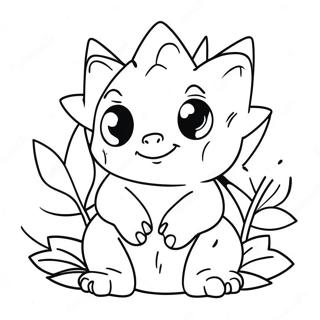 Cute Spike With Flowers Coloring Page 32574-26080