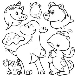 With Words Fun Animal Names Coloring Page 3257-2643