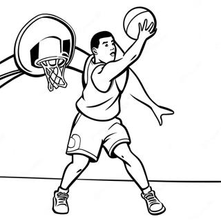 Basketball Player Shooting A Three Point Shot Coloring Page 32614-26110