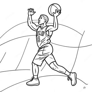 Basketball Player Shooting A Three Point Shot Coloring Page 32614-26111