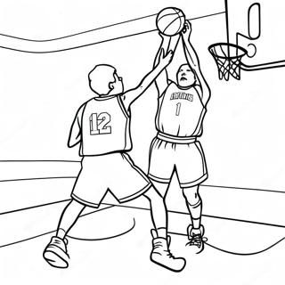 Basketball Player Shooting A Three Point Shot Coloring Page 32614-26112