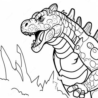 Godzilla Atomic Breath Coloring Pages