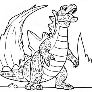 Fierce Godzilla Breathing Fire Coloring Page 32624-26121