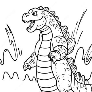 Fierce Godzilla Breathing Fire Coloring Page 32624-26123