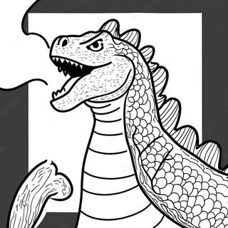 Fierce Godzilla Breathing Fire Coloring Page 32624-26124