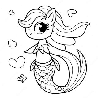 Sparkly Mermaid Pony Coloring Page 32634-26126