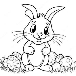 Easter Bunny With Colorful Eggs Coloring Page 32673-26151