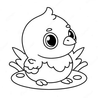 Cute Baby Chick With A Bow Coloring Page 32674-26159