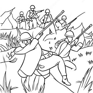 World War 1 Soldiers In Battle Coloring Page 32683-26163