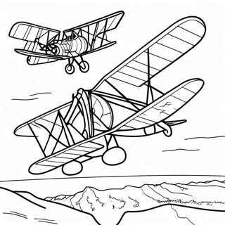 World War 1 Airplanes Flying Coloring Page 32684-26171