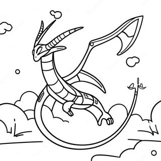 Rayquaza Flying In The Sky Coloring Page 32693-26166