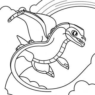 Rayquaza Flying In The Sky Coloring Page 32693-26167