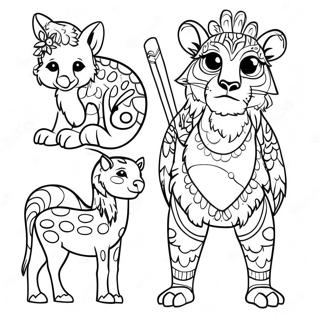 Colorful South American Animals Coloring Page 32714-26190