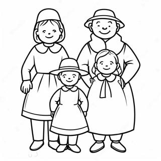 Happy Pilgrim Family Coloring Page 32724-26199