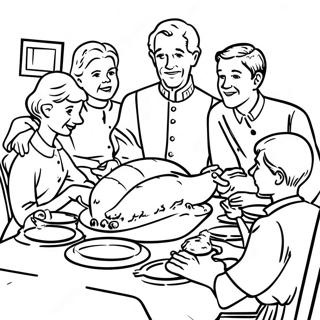 Norman Rockwell Thanksgiving Dinner Coloring Page 32754-26217