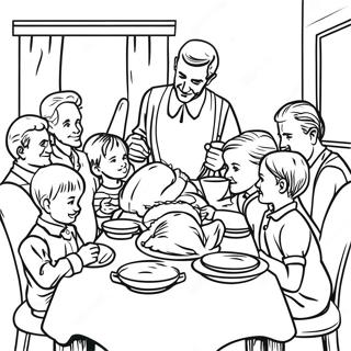 Norman Rockwell Thanksgiving Dinner Coloring Page 32754-26219