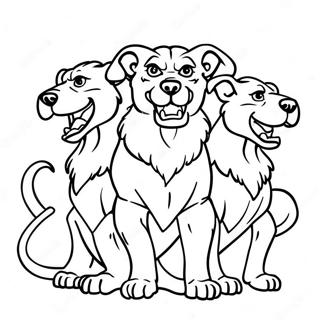 Three Headed Cerberus Coloring Page 32784-26243