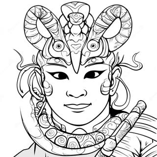 Obanai Iguro With Serpent Mask Coloring Page 32794-26257