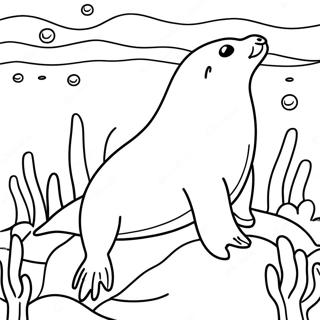 Sea Lion Swimming Playfully Coloring Page 32803-26254