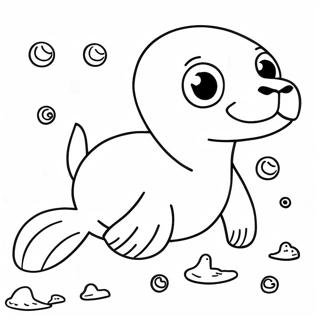 Sea Lion Swimming Playfully Coloring Page 32803-26256