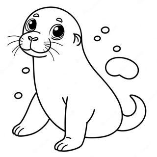 Cute Sea Lion Pup Coloring Page 32804-26261