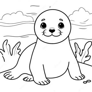 Cute Sea Lion Pup Coloring Page 32804-26263