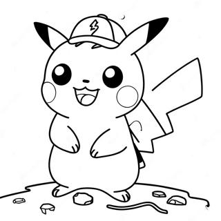 Among Us Pikachu Coloring Pages