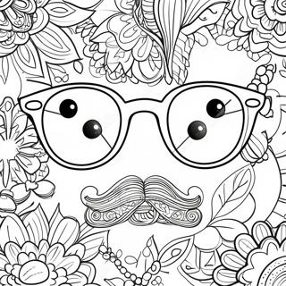 Trendy Hipster Glasses Coloring Page 32834-26282