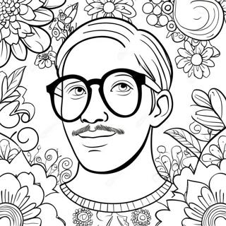 Trendy Hipster Glasses Coloring Page 32834-26283