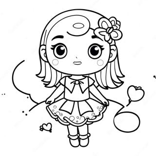 Chibi Girl With Sparkling Dress Coloring Page 32924-26357