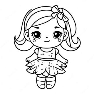 Chibi Girl With Sparkling Dress Coloring Page 32924-26359