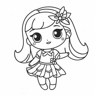 Chibi Girl With Sparkling Dress Coloring Page 32924-26360