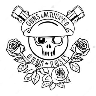 Guns And Roses Logo Coloring Page 32933-26363