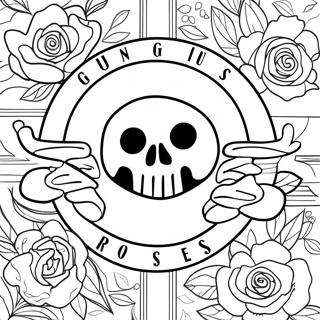 Guns And Roses Logo Coloring Page 32933-26364