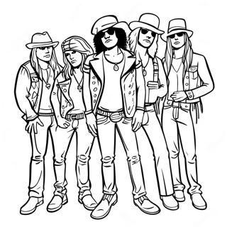 Guns And Roses Band Members Coloring Page 32934-26373