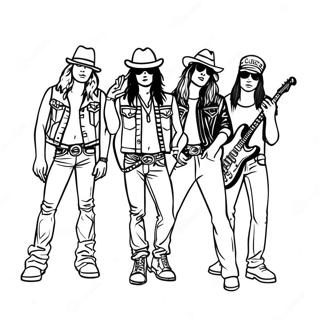 Guns And Roses Band Members Coloring Page 32934-26374