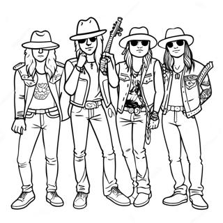 Guns And Roses Band Members Coloring Page 32934-26375