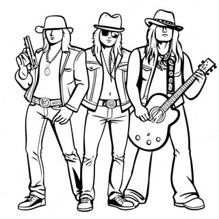 Guns And Roses Band Members Coloring Page 32934-26376