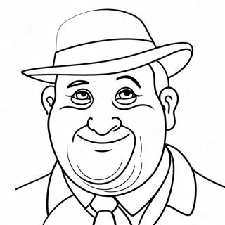 Funny Uncle With A Hat Coloring Page 32974-26397