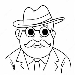 Funny Uncle With A Hat Coloring Page 32974-26398