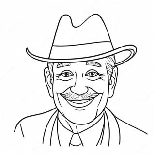 Funny Uncle With A Hat Coloring Page 32974-26400