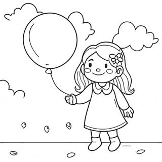 Emma With Colorful Balloons Coloring Page 32984-26406